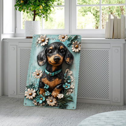 Shineful 2D Metal Sign Daisy Dachshund