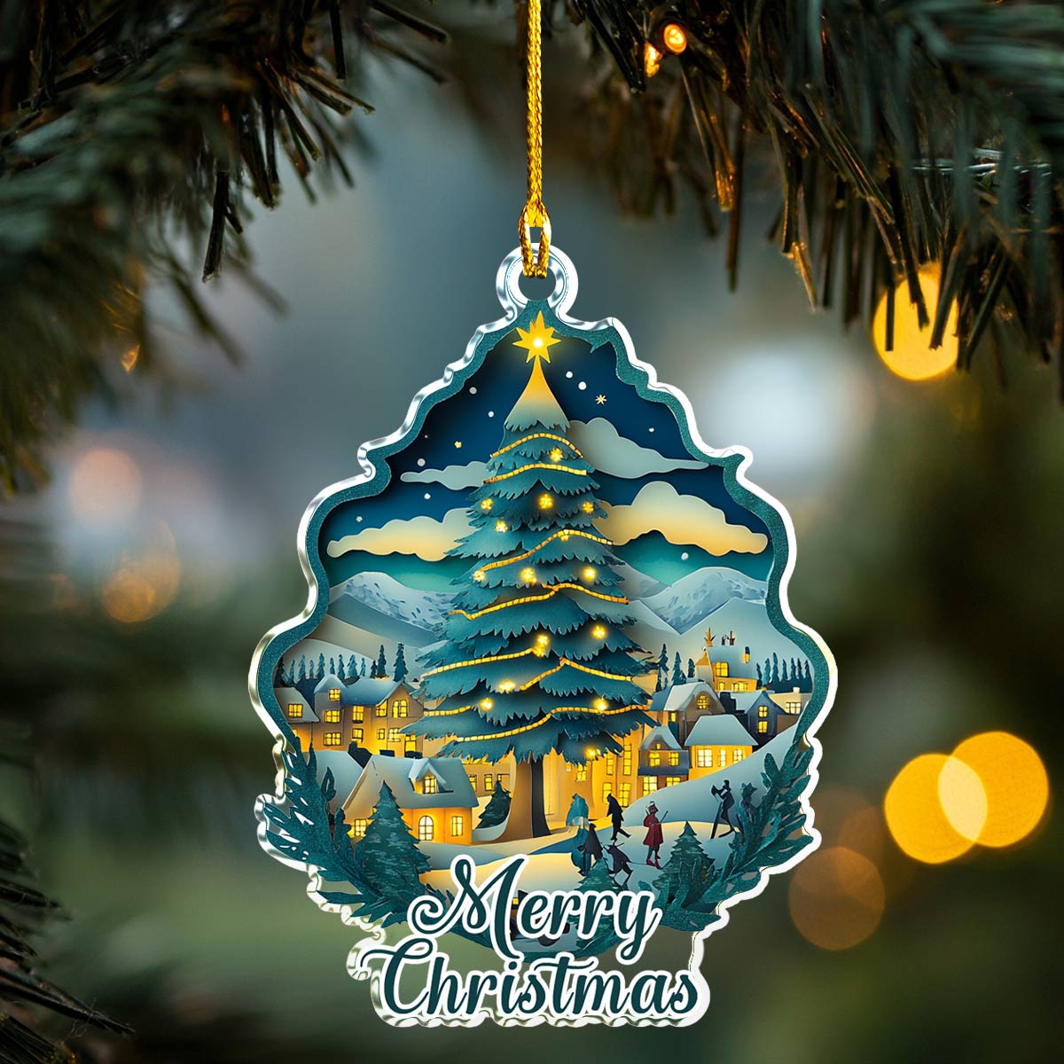 Shineful 2D Acrylic Ornament Enchanted Cityscape