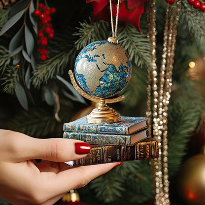 Shineful 2D Acrylic Ornament Globe Trotter’s Library