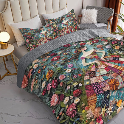 Shineful All Season Quilt 3-Piece Set Floral Fantasy