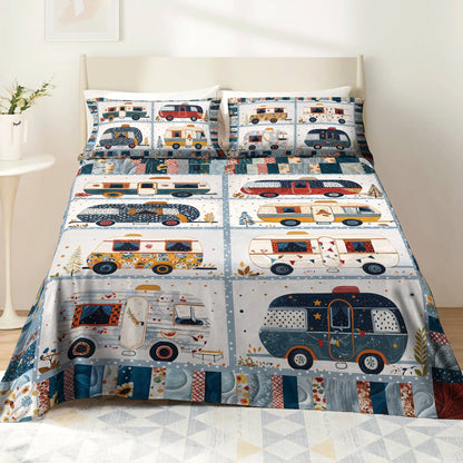 Shineful 4-Piece Bed Sheet Set - Lovely Camper