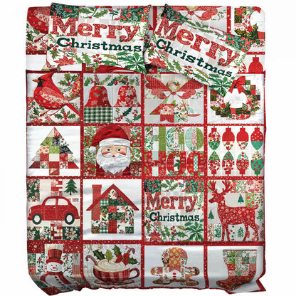 Shineful 4-Piece Bed Sheet Set Merry Chistmas