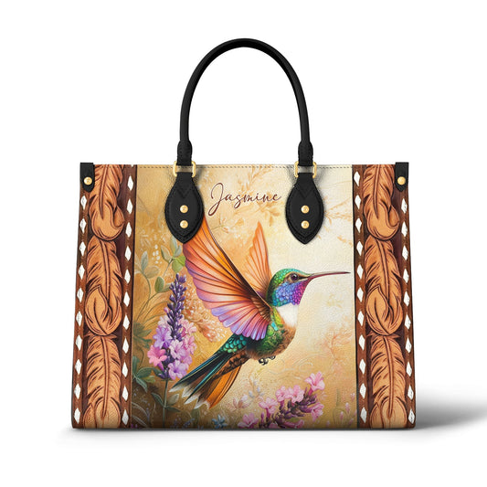 Shineful Personalized Leather Bag Elegant Hummingbird