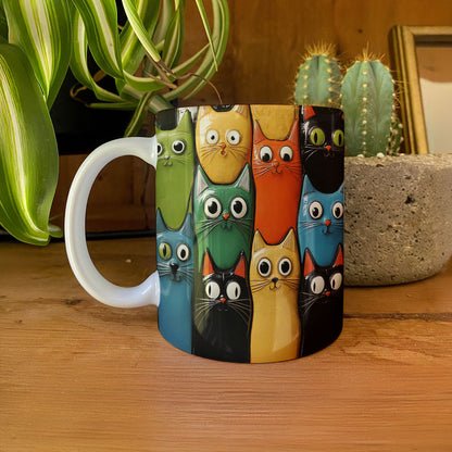 Shineful Ceramic Mug Colorful Cat Cuteness