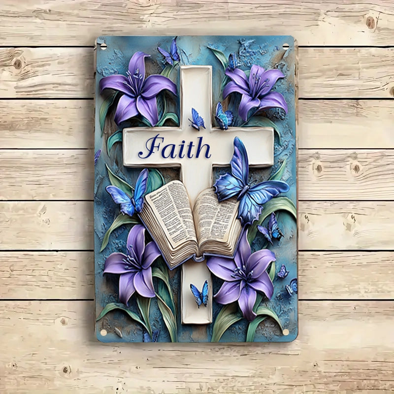 Shineful 2D Metal Sign Faithful Heart