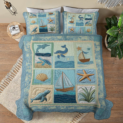 Shineful All Season Quilt 3-Piece Set Ocean Dreams