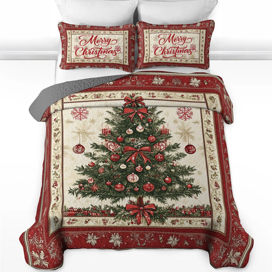 Shineful All Season Quilt 3-Piece Set Christmas Joy Comforter