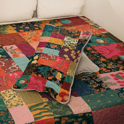 Shineful All Season Quilt 3-Piece Set Blooming Flowers