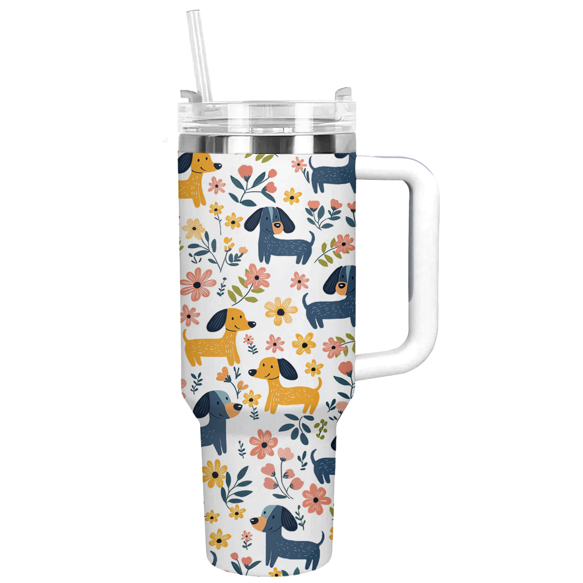 Shineful Tumbler Floral Cheerful Dachshund