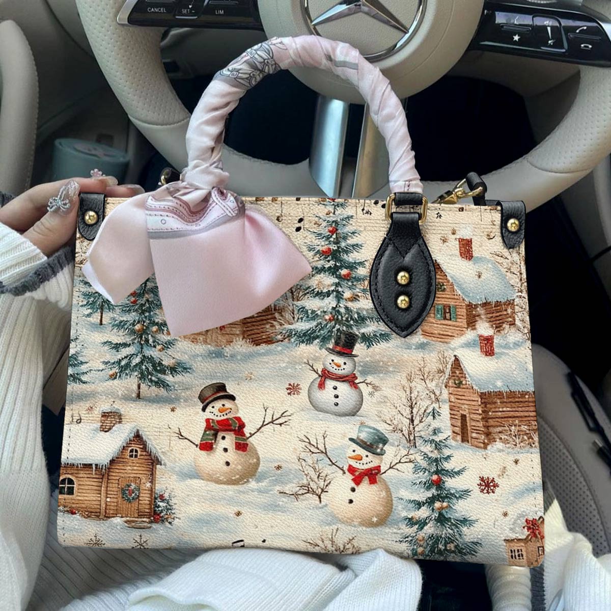 Shineful Leather Bag Snow Melody