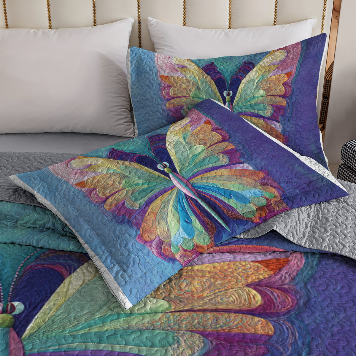 Shineful All Season Quilt 3-Piece Set - Butterfly