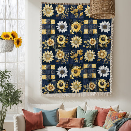 Shineful Woven Tapestry Throw Blanket - Inelegance Sunflowers