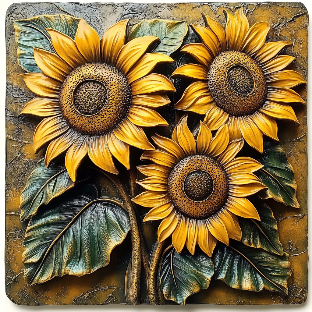 Shineful 2D Metal Sign Brilliant Sunflowers