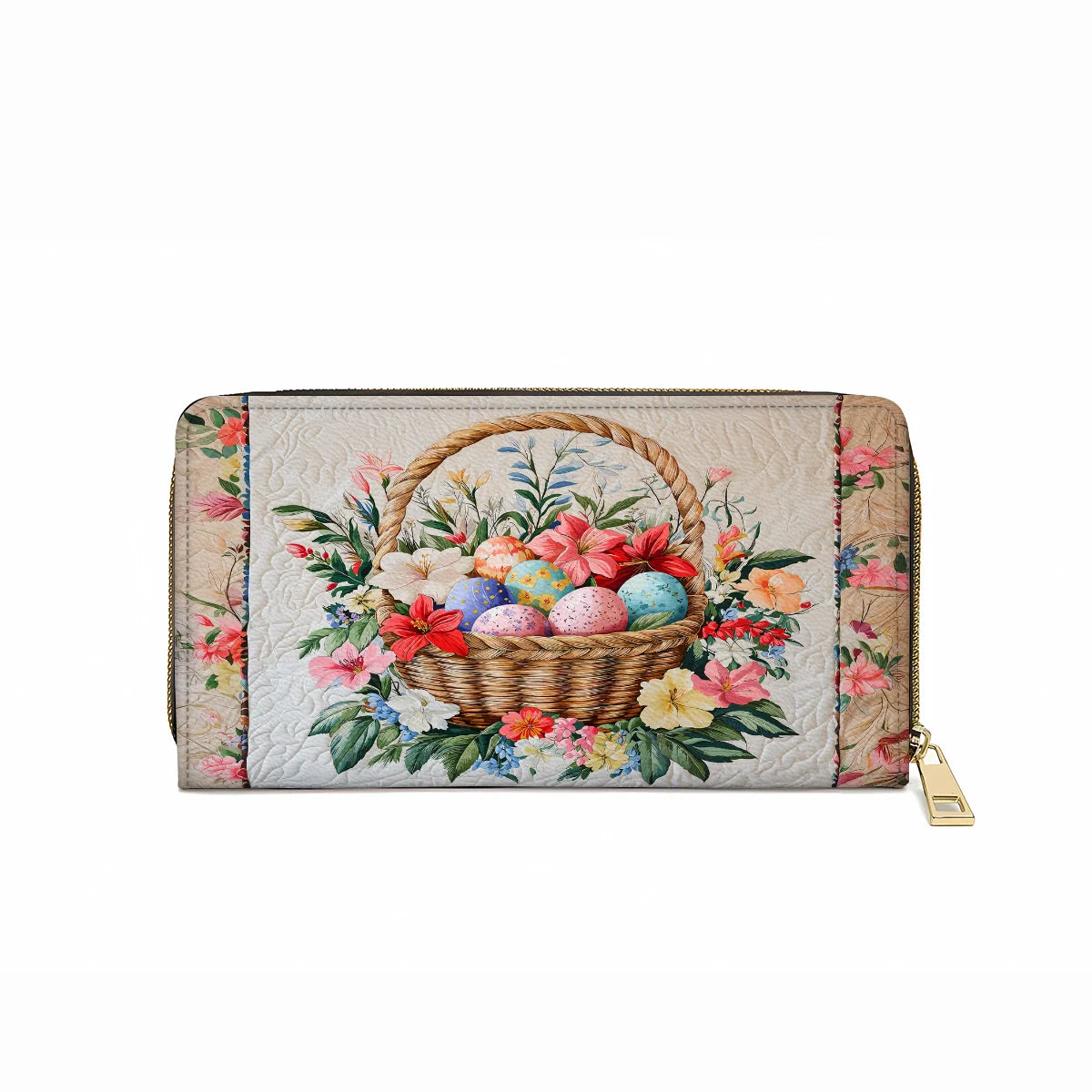 Pochette en cuir brillante avec dragonne et poignée Panier de Pâques Bliss