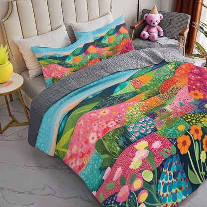 Shineful All Season Quilt 3-Piece Set Vibrant Hills