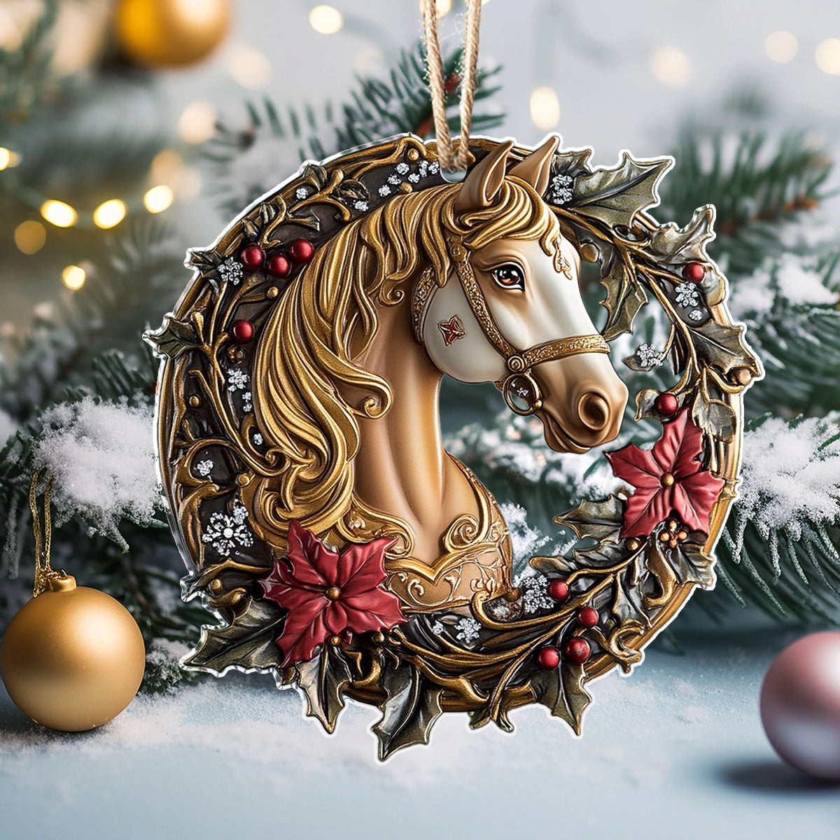 Shineful 2D Acrylic Ornament Majestic Holiday Steed