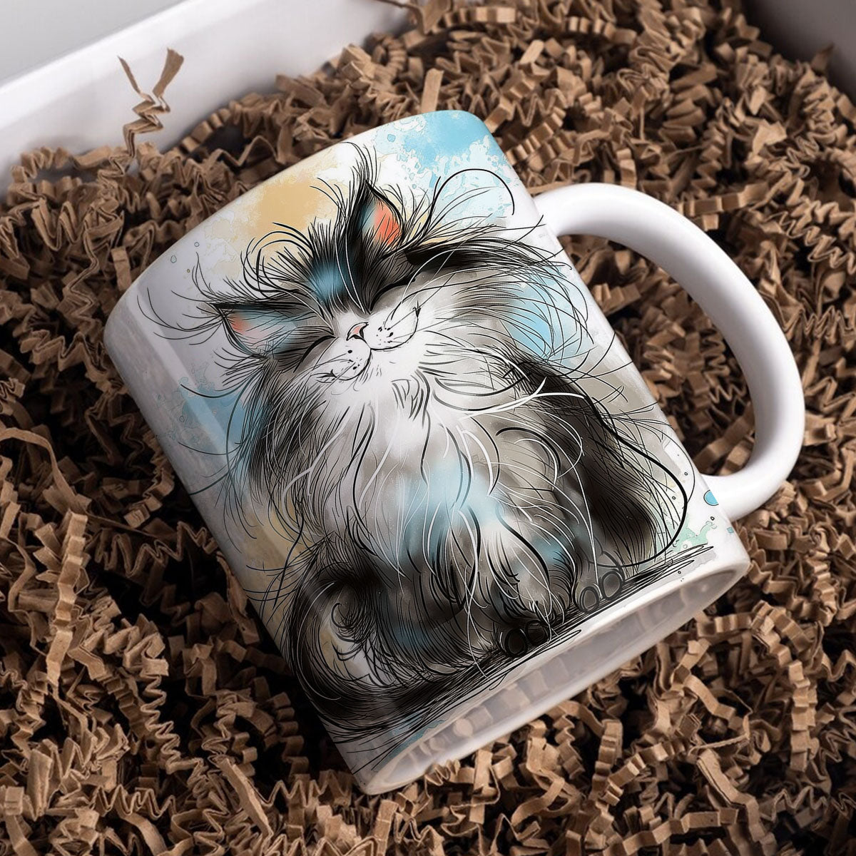 Shineful Ceramic Mug Fluffy Cat Delight