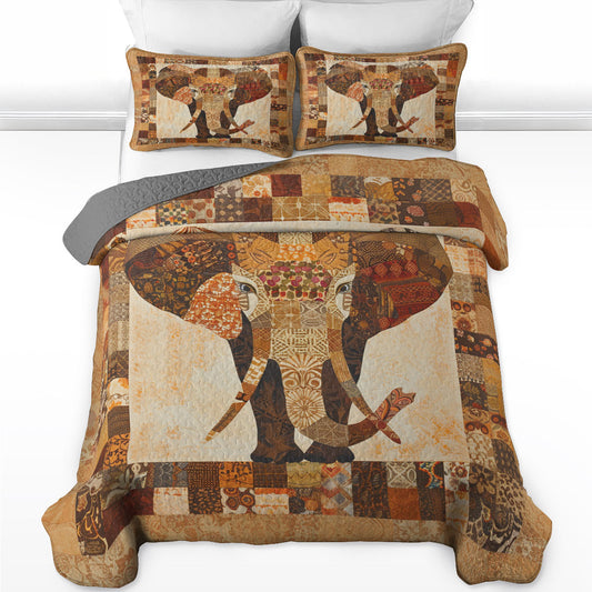 Shineful All Season Quilt 3-Piece Set Elephant Lovers