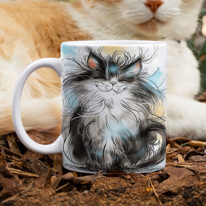 Shineful Ceramic Mug Fluffy Cat Delight