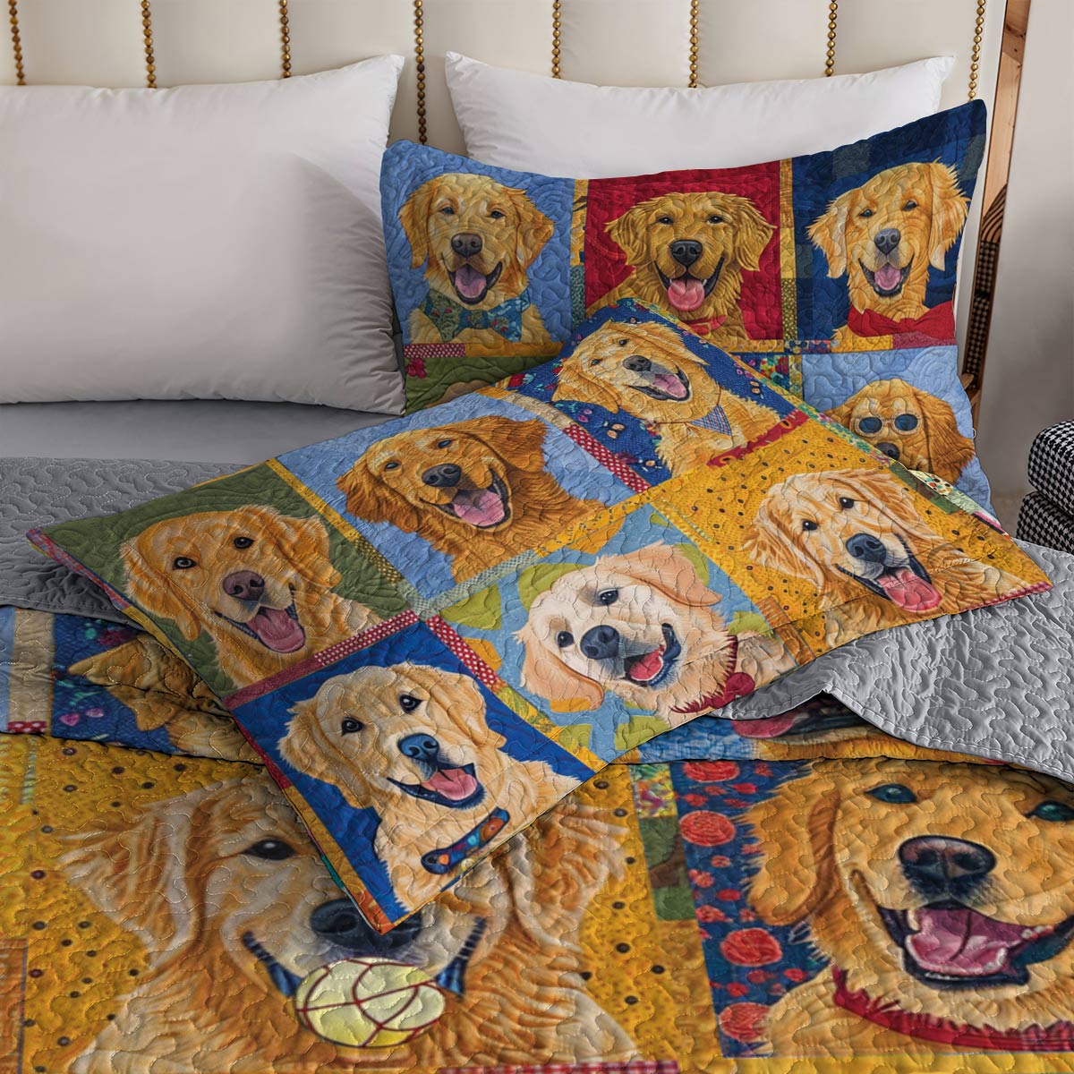 Shineful All Season Quilt 3-Piece Set Golden Dream Bliss