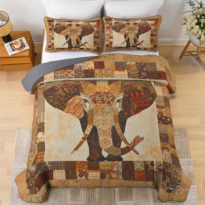 Shineful All Season Quilt 3-Piece Set Elephant Lovers