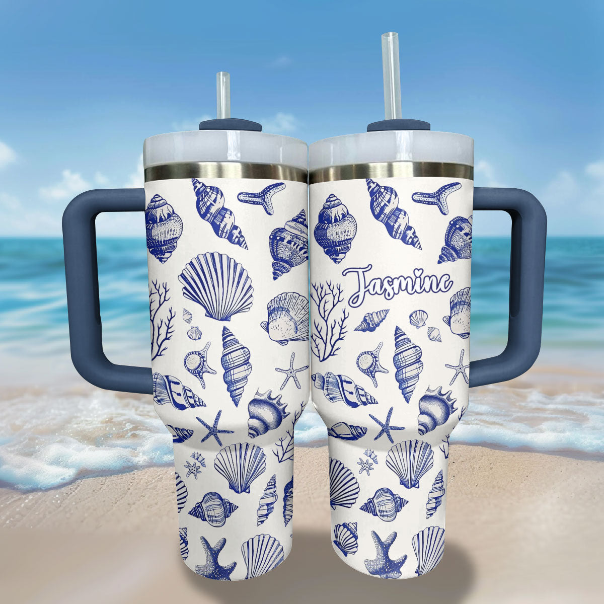 Shineful Tumbler Personalized Charming Seashell