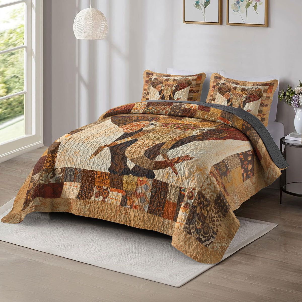 Shineful All Season Quilt 3-Piece Set Elephant Lovers