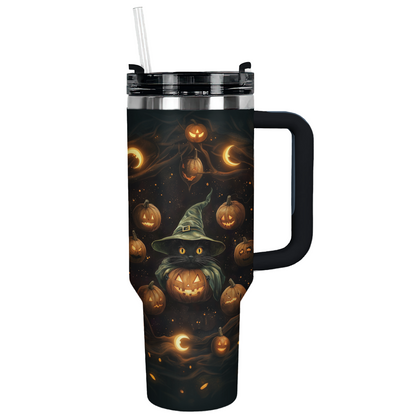 Shineful Tumbler Witchy Cat & Pumpkin Spell