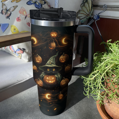 Shineful Tumbler Witchy Cat & Pumpkin Spell