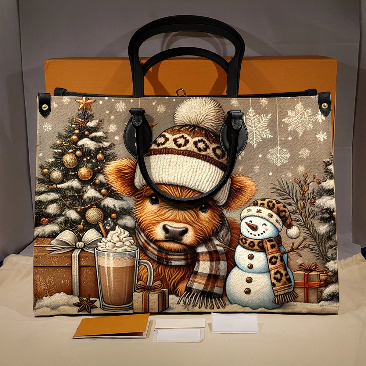 Shineful Leather Bag Cozy Cow Winter Wonderland Edition