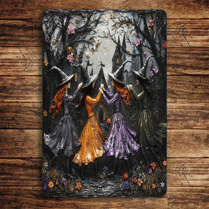 Shineful 2D Flat Print Metal Sign Gentle Witches Dancing