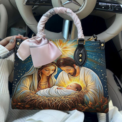 Glänzende Ledertasche Die Geburt Jesu