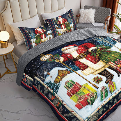 Shineful All Season Quilt 3-Piece Set - Santa's Midnight Gift Delivery