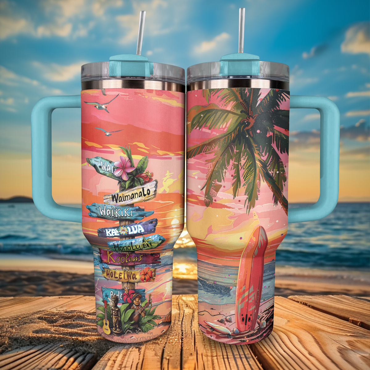 Shineful Tumbler Golden Hour Surfing