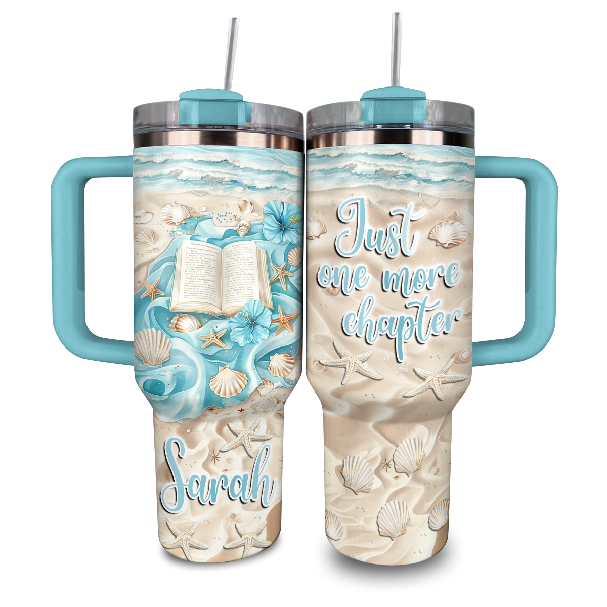 Shineful Personalized Tumbler Just One More Chapter Beachy