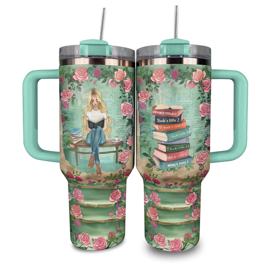 Shineful Personalized Tumbler Girl Loves Books