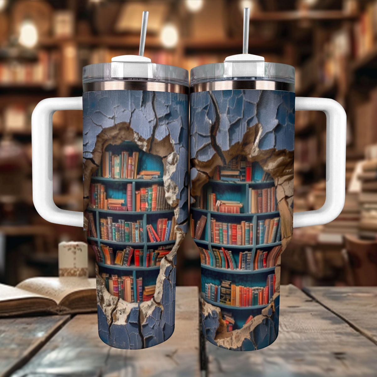 Shineful Tumbler BookGem Wall Portal Book Lovers KL30