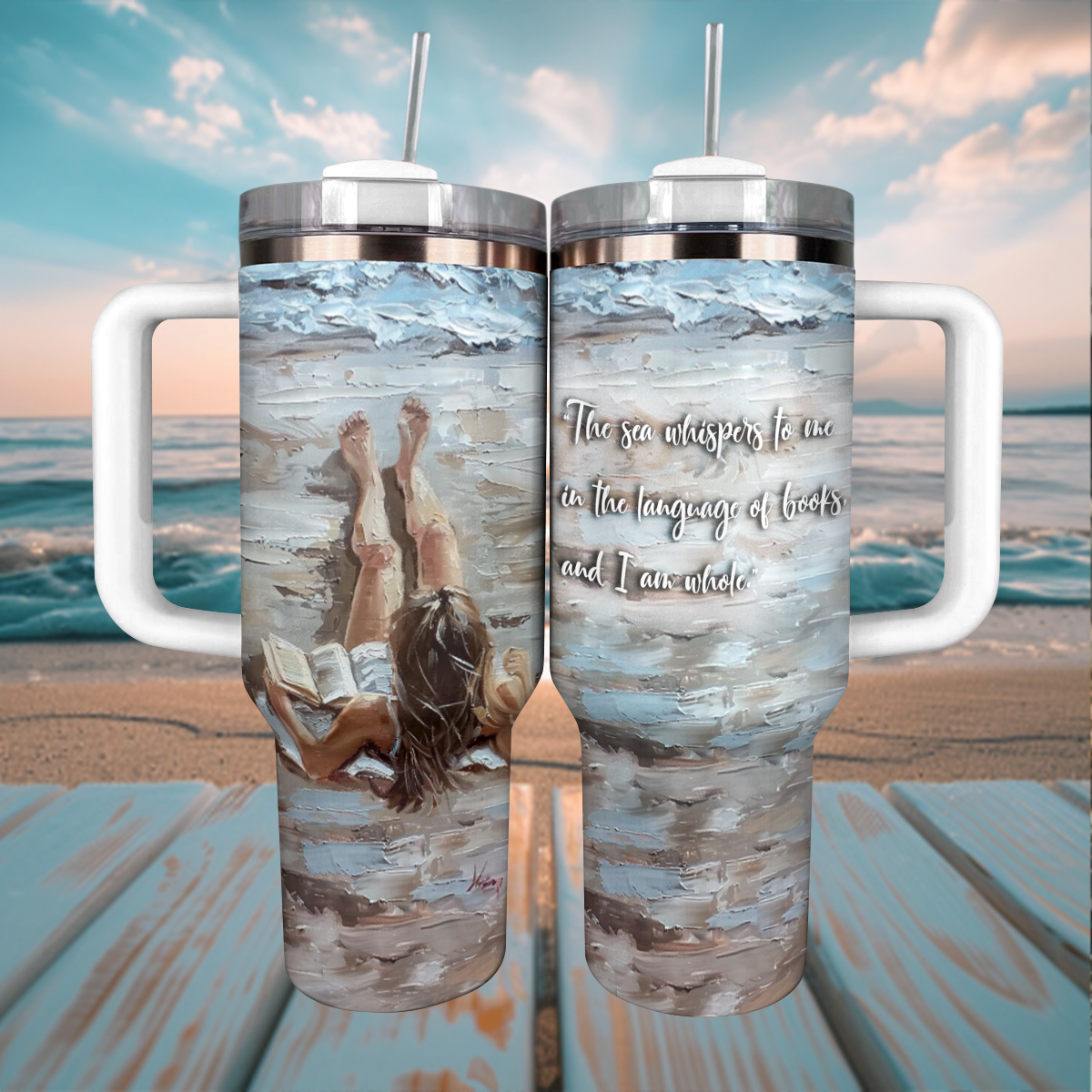 Shineful Tumbler Personalized Reading Lover Favorite Quote Ocean Lover