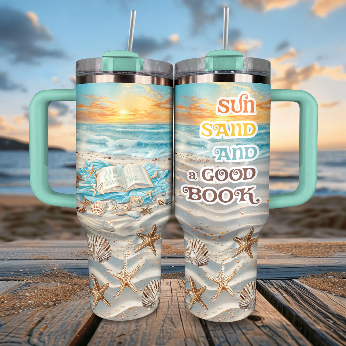 Shineful Tumbler Sunset Beach Reads