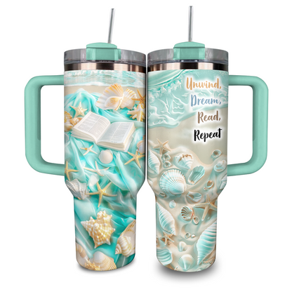 Shineful Tumbler Unwind, Dream, Read, Repeat Reading Lover