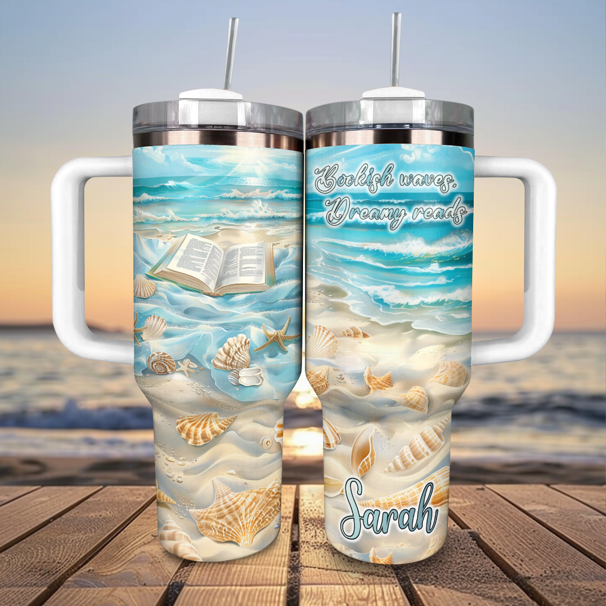 Shineful Personalized Tumbler Bookish Waves Dreamy Reads