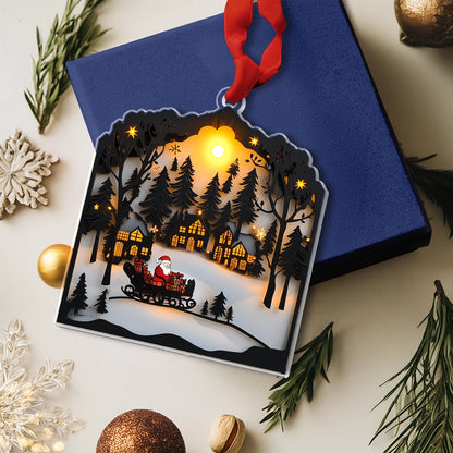 Shineful 2D Acrylic Ornament Santa's Twilight Journey