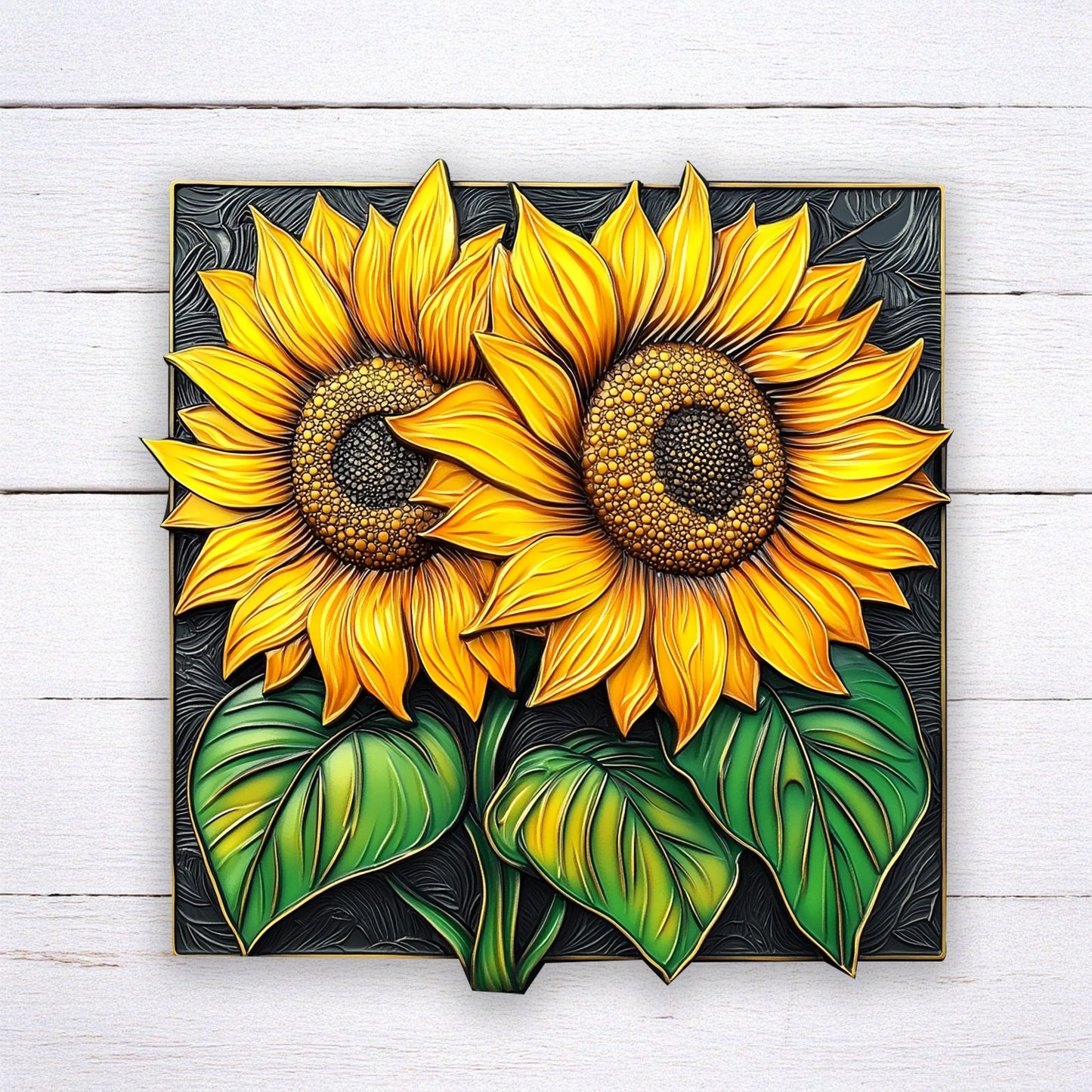 Shineful 2D Metal Sign Radiant Sunflower Duo