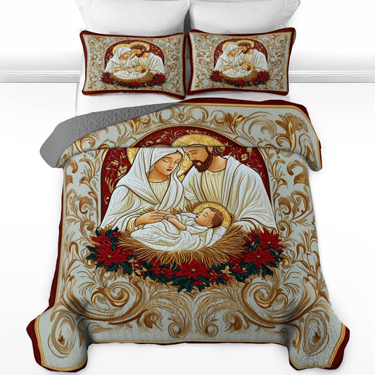 Shineful All Season Quilt 3-Piece Set Respectful Merry Christmas