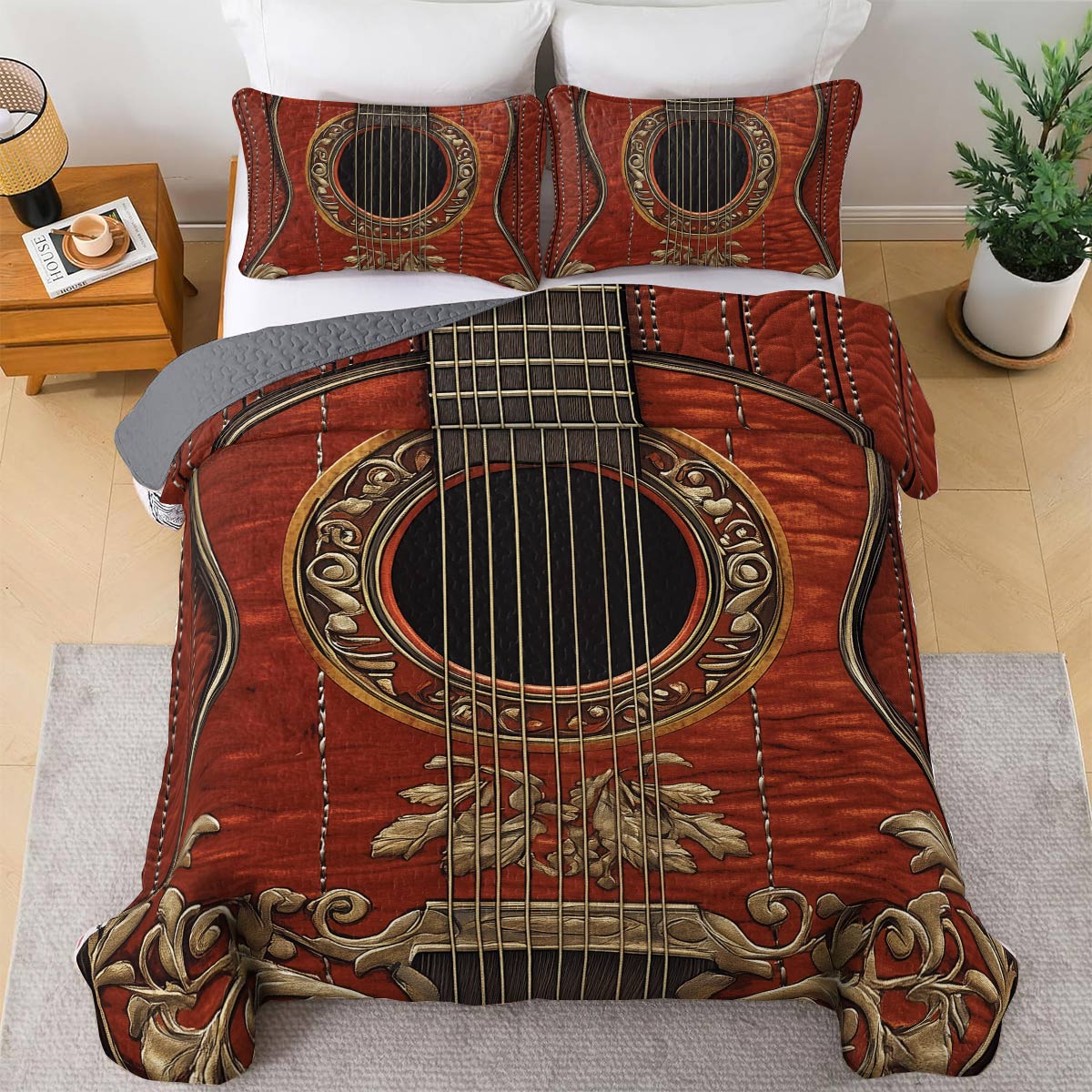 Shineful All Season Quilt 3-Piece Set - Rustic Elegance Acoustic