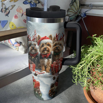 Shineful Tumbler Yorkie Winter Wonderland