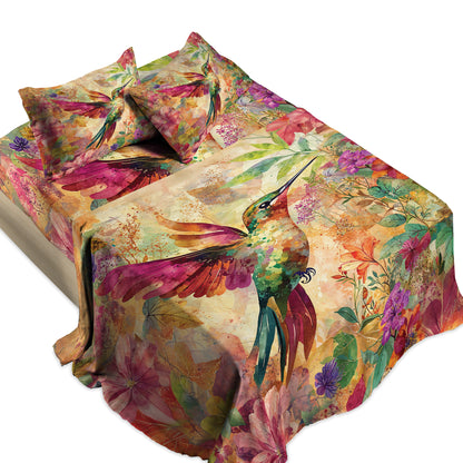 Shineful 4-Piece Bed Sheet Set - Hummingbird Bliss