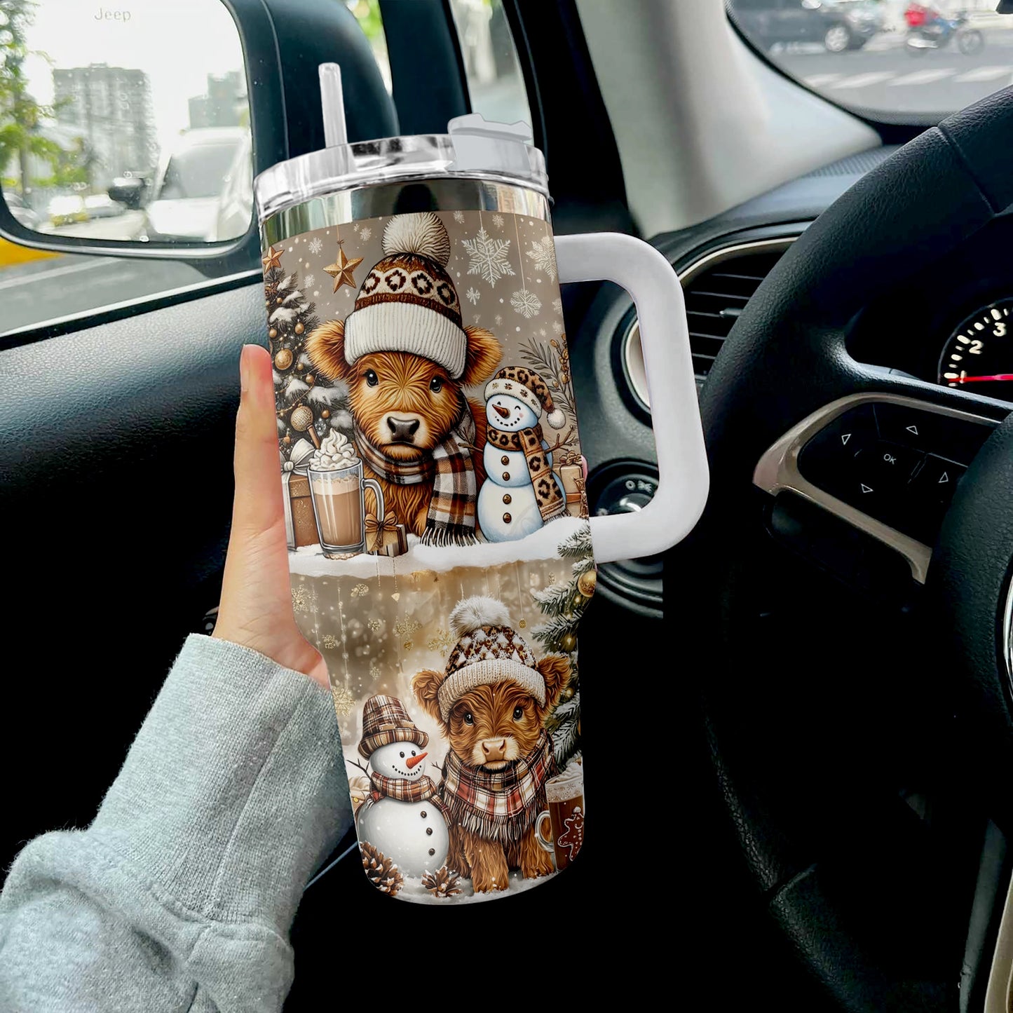 Shiny Tumbler Cozy Cow Winter Wärme Edition