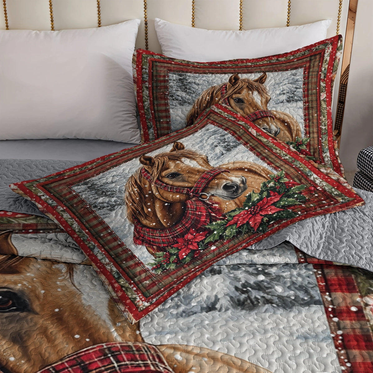 Shineful All Season Quilt 3-Piece Set -  Rustic Elegance Horse