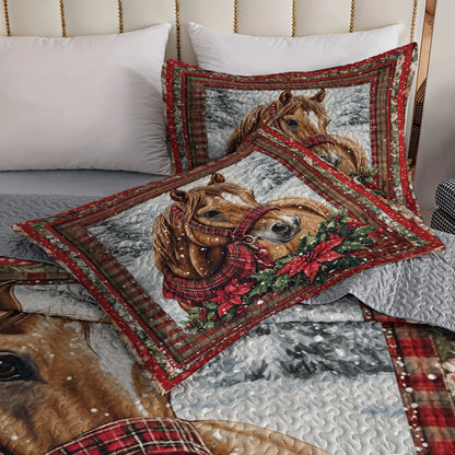 Shineful All Season Quilt 3-teiliges Set - Rustikales, elegantes Pferd